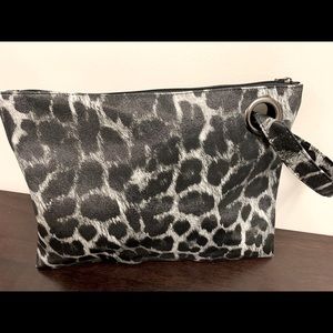 Large leopard print wristlet/clutch